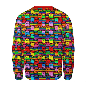 Rainbow Cat Ugly Christmas Sweater, All Over Print Sweatshirt