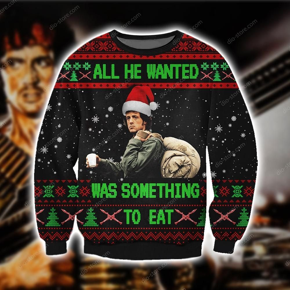 All He Wanted Was Something To Eat Ugly Christmas Sweater, All Over Print Sweatshirt