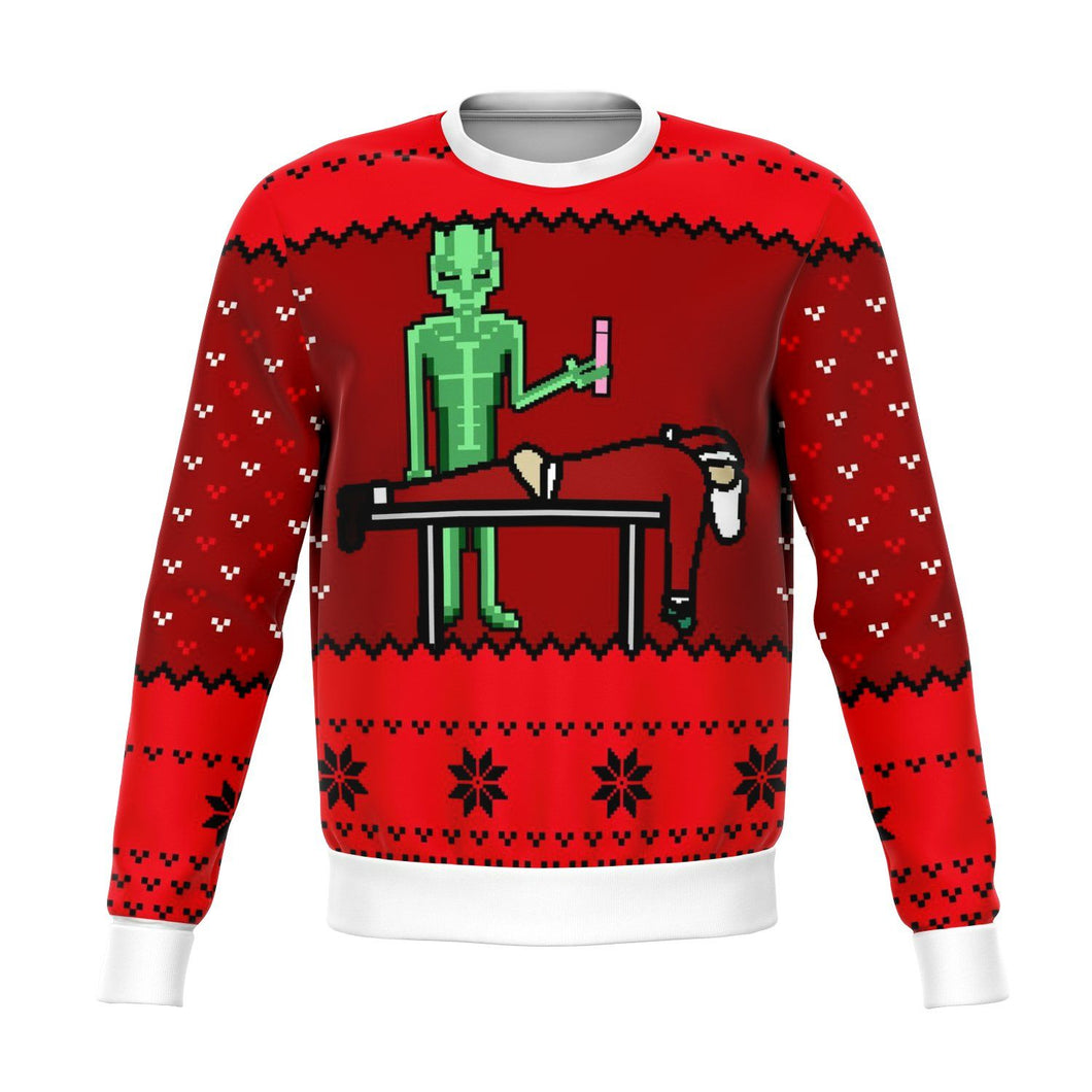 Alien And Santa Dildo Funny Ugly Christmas Sweater, All Over Print Sweatshirt