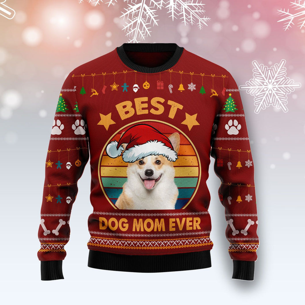 Cardigan Welsh Corgi Best Dog Mom Ever Christmas Ugly Sweater